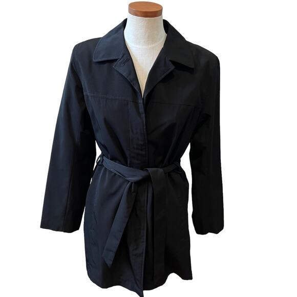 Classic London Fog Belted Mid Length Trench coat Black M - Picture 1 of 6